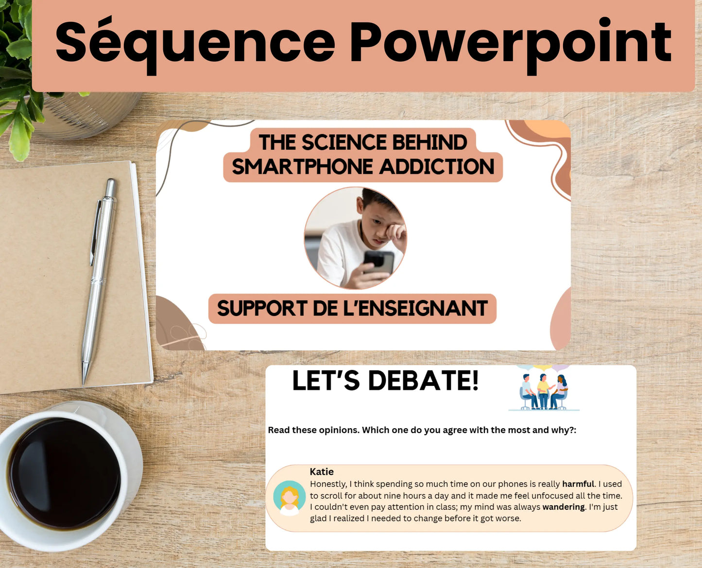 Pack enseignant - Smartphone & addiction + Plan de cours complet + Powerpoint (niveau B2) CO Anglais
