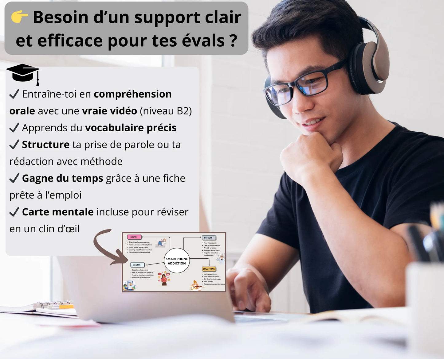 Sujet anglais complet corrigé - Are you addicted to your phone? (niveau B1) + bonus offert CO Anglais