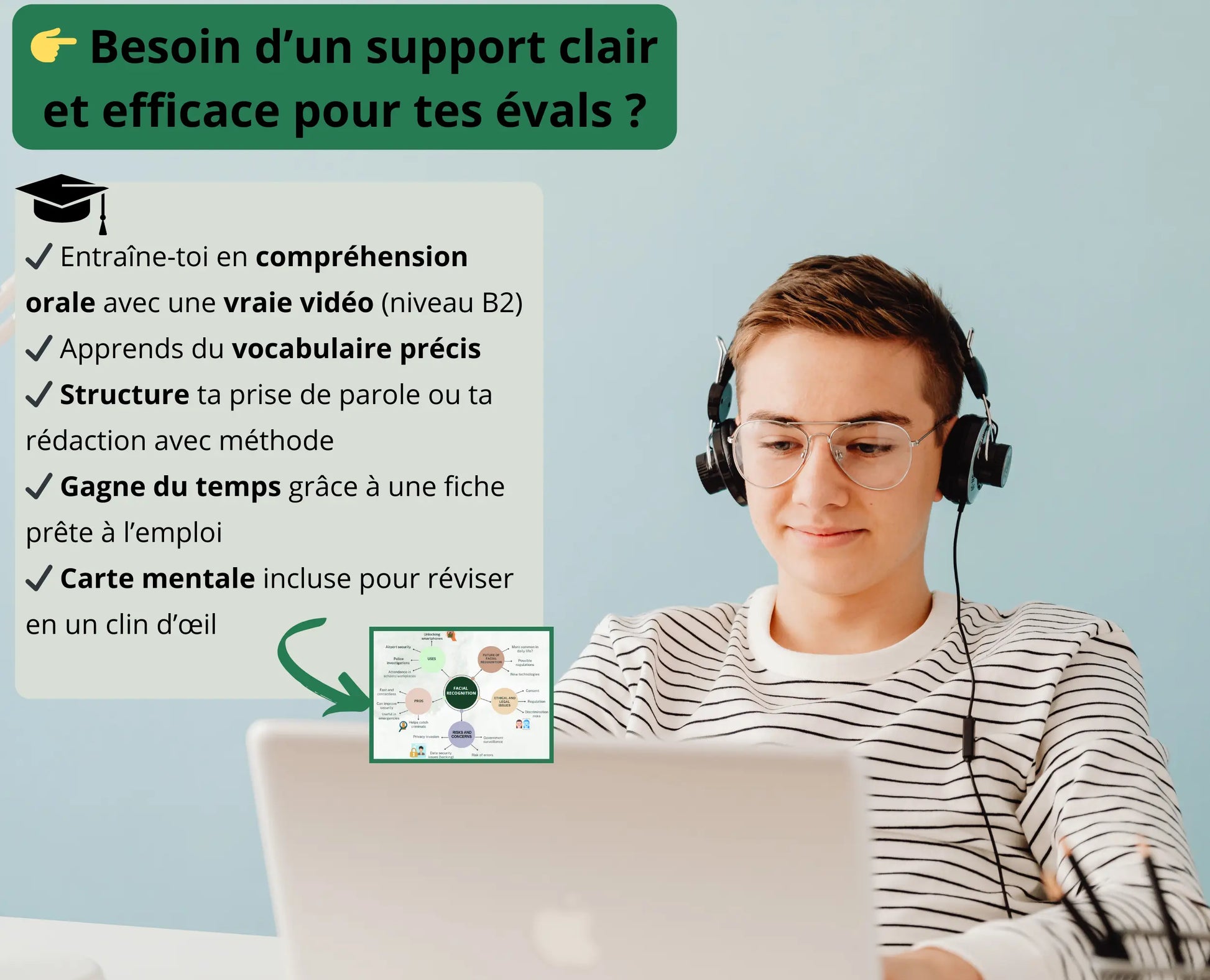 Fiche anglais bac et examens - Facial Recognition – Compréhension orale & expression (niveau B2) CO Anglais
